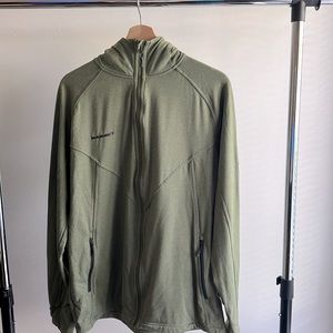 Olive Green Mammut Full Zip Hoody. Size is XL but fits like a L.